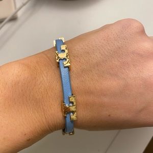 Tory Burch baby blue and gold bracelet